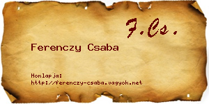Ferenczy Csaba névjegykártya