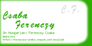 csaba ferenczy business card